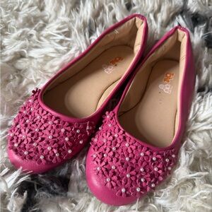 Pink Floral Ballet Flats